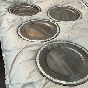 Pottery Barn mother of Pearl inlaid Barons chargers set of 8